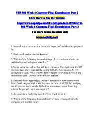 STR 581 Week 4 Capstone Final Examination Part 2/Course tutorial/uophelp