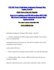 STR 581 Week 5 Individual Assignment Strategic Plan Update Draft II/Course tutorial/uophelp