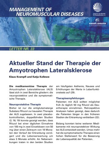 Aktueller Stand der Therapie der Amyotrophen Lateralsklerose