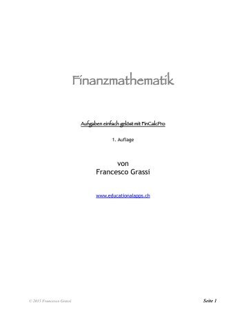 Finanzmathematik, Aufgaben und Lösungen