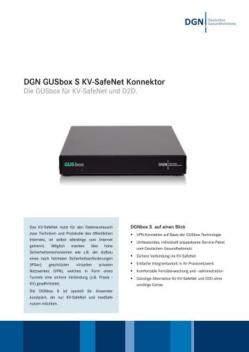 DGN GUSbox S KV-SafeNet Konnektor - DGN | Deutsches ...