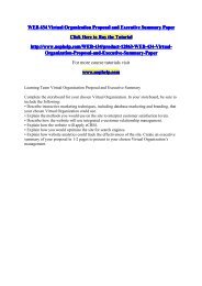 WEB 434 Virtual Organization Proposal and Executive Summary Paper/Course tutorial/uophelp