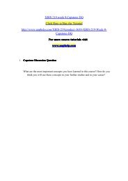 XBIS 219 week 9 Capstone DQ/Course tutorial/uophelp