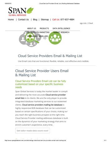 Purchase Customized Cloud Service Providers Customer List from Span Global Services