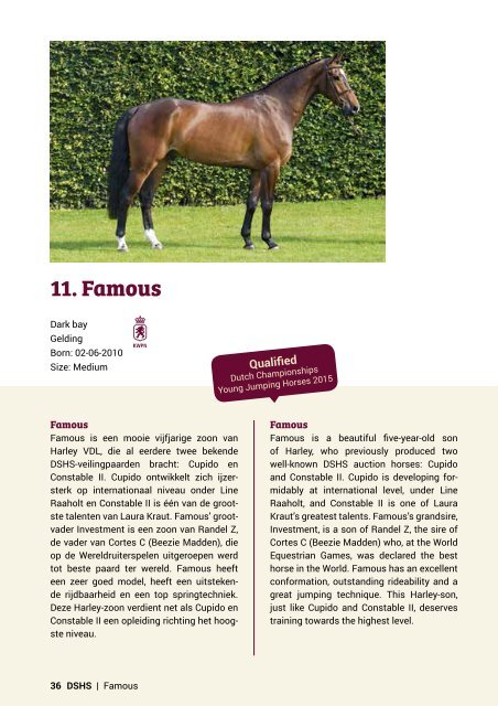 Dutch Sport Horse Sales Catalogue 2015