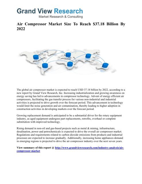 Air Compressor Market Trends 2015 To 2022 by Grand View Research, Inc. 