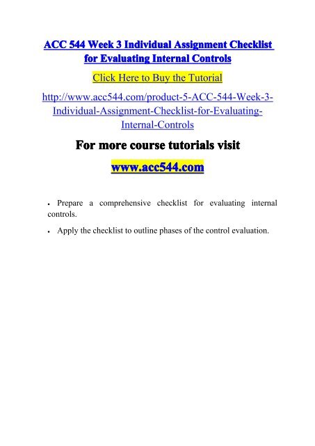 ACC 544 Week 3 Individual Assignment / acc544dotcom