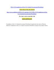 POL 215 Foundations of the U.S. Federal Government Worksheet