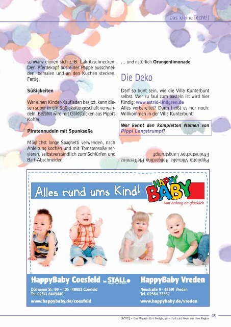 [echt!] - Ausgabe 3/2015 - Das Magazin für den Kreis Coesfeld