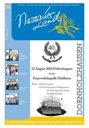 Mitteilungsblatt Ausgabe 33 - 2010 - Verbandsgemeinde Nassau