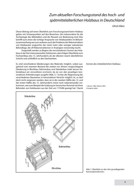 und spätmittelalterlichen Holzbaus in Deutschland - Deutsche ...