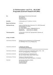 Programm (Entwurf-Stand 01.09.2005) - Dr. Rug & Partner