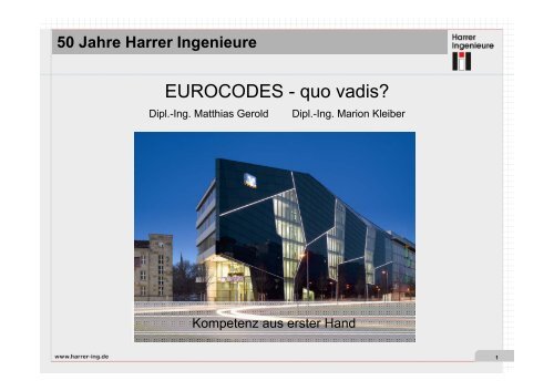 EUROCODES - quo vadis? - Harrer Ingenieure