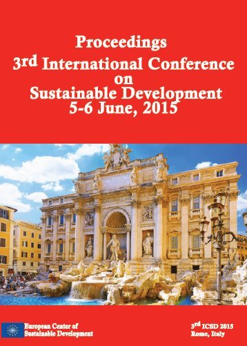 Proceedings 3rd International Conference On Sustainable Development ICSD 2015, Pontifical Gregorian University of Rome Italy