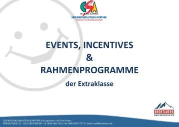 Events und Rahmenprogramme der CSA Skischule Silvia Grillitsch