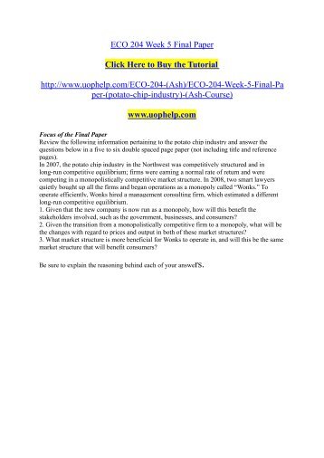 eco204 spud processor chip monopoly essay eco204 potato processor chip monopoly essay