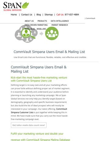 Purchase Customized CommVault Simpana User Lists from Span Global Services