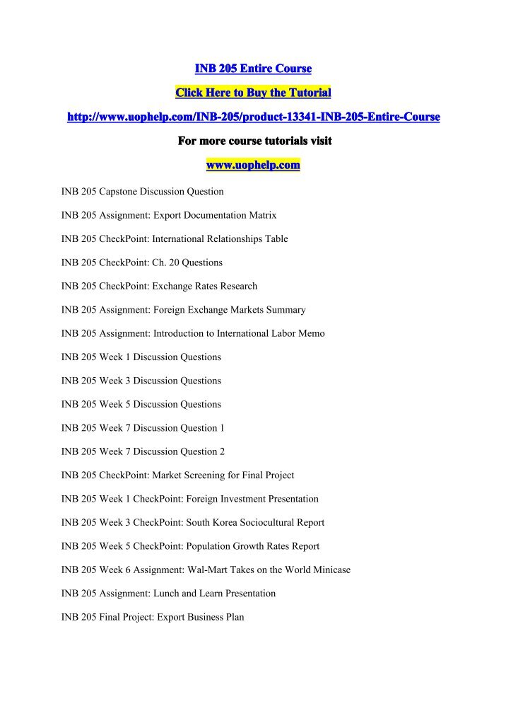 Inb 205 week 6 checkpoint market screening for final project essay 02 picture