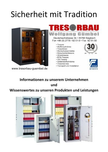 Informations-Broschüre Tresorbau Gümbel