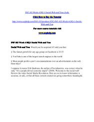 INF 103 Week 4 DQ 1 Social Web and You/UopHelp