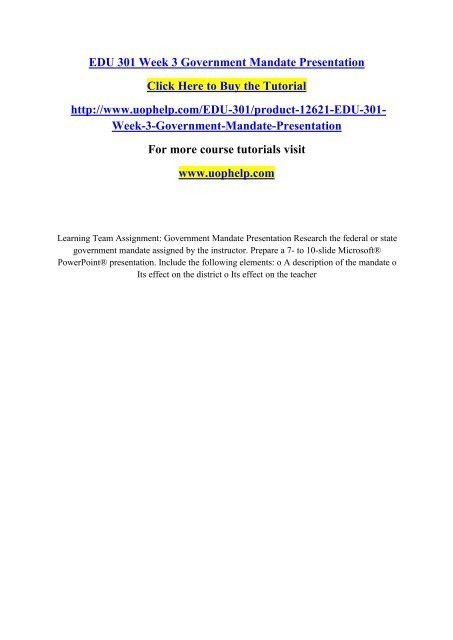 EDU 301 Week 3 Government Mandate Presentation.pdf