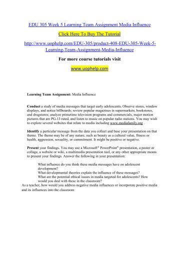 EDU 305 Week 5 Learning Team Assignment Media Influence.pdf