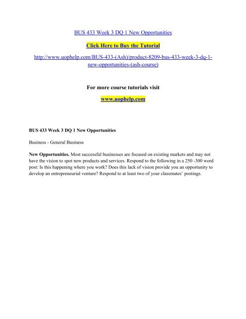 BUS 433 Week 3 DQ 1 New Opportunities.pdf