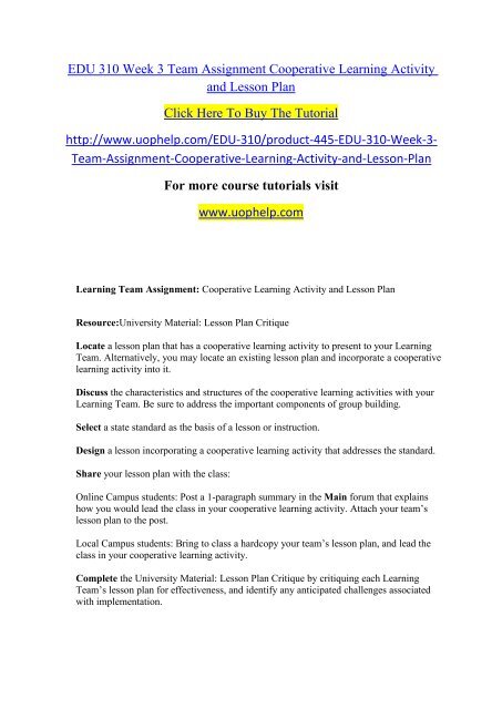 EDU 310 Week 3 Team Assignment Cooperative Learning Activity and Lesson Plan.pdf