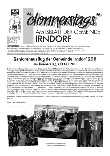 Seniorenausflug der Gemeinde Irndorf 2011