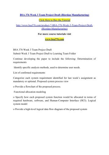 bsa 376 week 2 Bsa 376 week 2 individual work related project analysis, part i (uop course) bsa 376 week 2 team project draft riordan manufacturing. bsa 376 week 2 Bsa 376 week 2 individual work related project analysis, part i (uop course) bsa 376 week 2 team project draft riordan manufacturing.