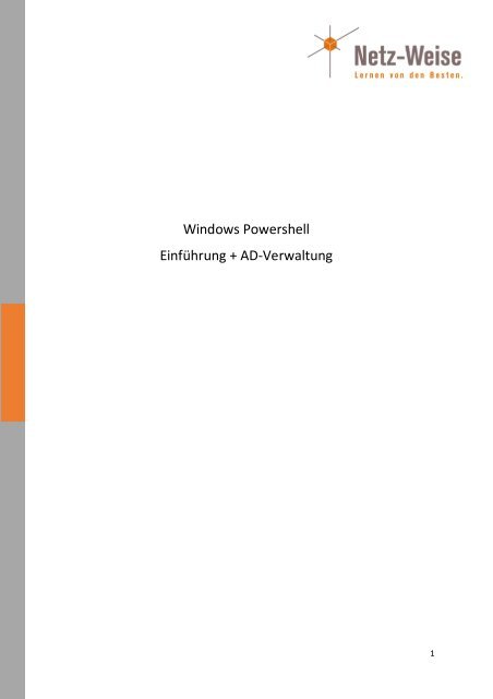 Windows Powershell Einführung + AD-Verwaltung