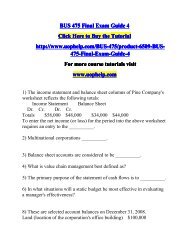 BUS 475 Final Exam Guide 4/uophelp
