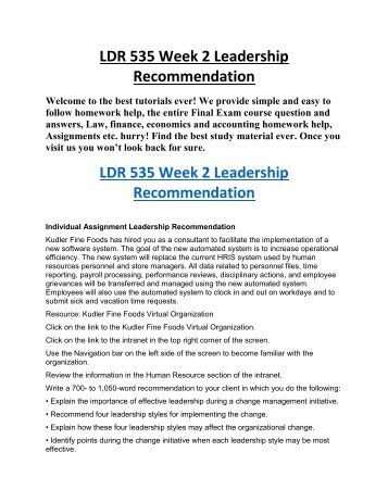 ldr 535 Leadership theories ldr/535 version 1 university of phoenix material leadership theories complete the university of phoenix material: leadership theories with the following information: identify five leadership theories. ldr 535 Leadership theories ldr/535 version 1 university of phoenix material leadership theories complete the university of phoenix material: leadership theories with the following information: identify five leadership theories.