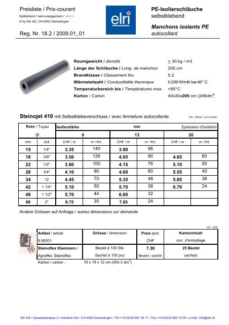 selbstklebend Plaques PE en rouleau autocollant - Elri AG