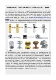 Simple tips to Choose the best Doorknob from SDS London.pdf