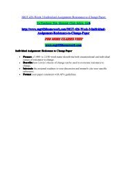 MGT 426 Week 3 Individual Assignment Resistance to Change Paper/mgt426homeworkdotcom