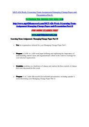 MGT 426 Week 3 Learning Team Assignment Managing Change Paper and Presentation Part II/mgt426homeworkdotcom