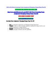 MGT 426 Week 4 Learning Team Assignment Managing Change Paper Part III/mgt426homeworkdotcom