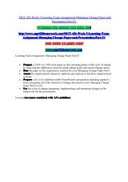 MGT 426 Week 5 Learning Team Assignment Managing Change Paper and Presentation Part IV/mgt426homeworkdotcom