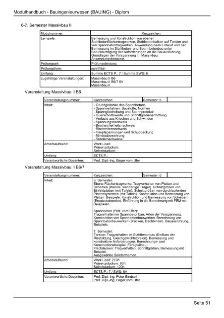 Modulhandbuch Studiengang Bauingenieurwesen (12.11 ... - FHInfo