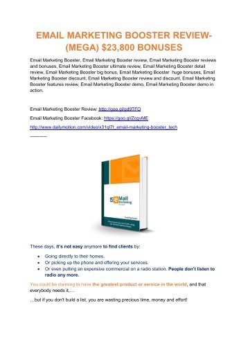 Email Marketing Booster Review-(FREE) $32,000 Bonus & Discount.pdf