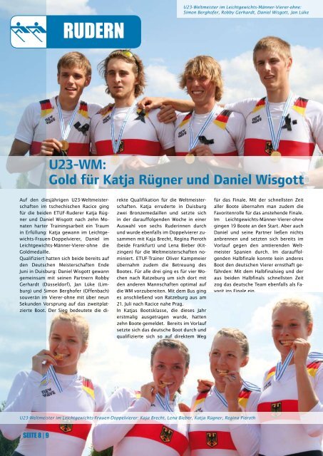 U23-WM: Gold für Katja Rügner und Daniel Wisgott - ETUF Essen