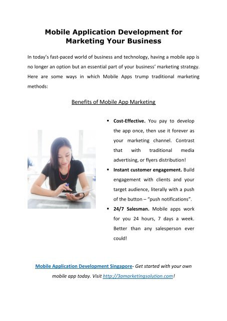 Mobile Application Development for Marketing Your Business