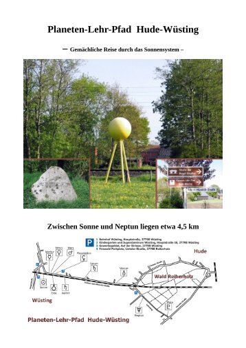 Planeten-Lehr-Pfad  Hude-Wuesting – August 2015 – Radeln durch Raum und Zeit - Mit Muskelkraft zur Sonne