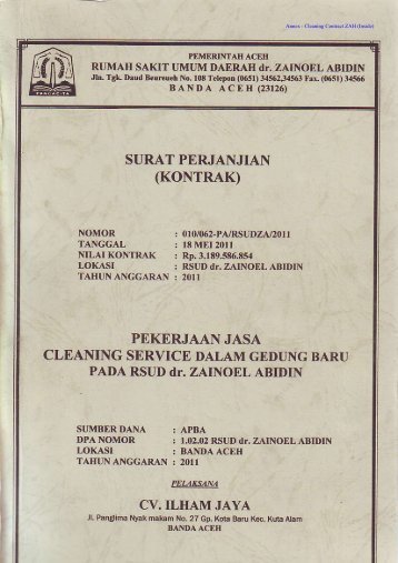 kontraio pekerjaanjasa cleaning service dalam gedijng baru ... - Epos