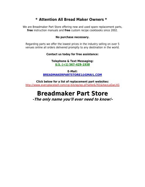 Nostalgia BMM100 Bread Machine Maker Instruction Manual & Recipes 