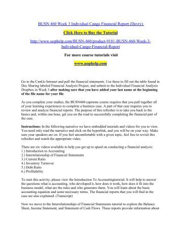 Individual Financial Analysis Report