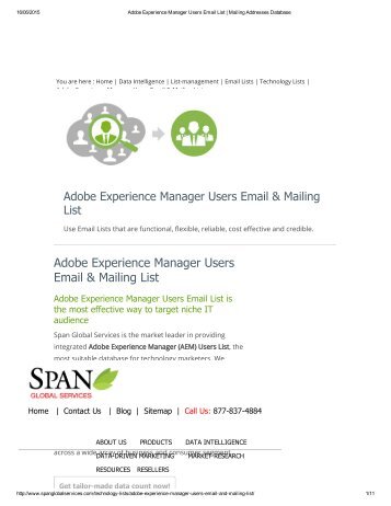 Buy Accurate Adobe Experience Manager User List from Span Global Services