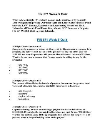 Homework help for uop