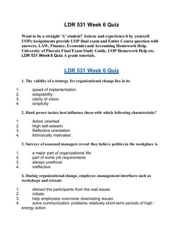 ldr 531 week 3 quiz _____ is defined as a phenomenon in which the norm for consensus overrides the realistic appraisal of alternative courses of action. ldr 531 week 3 quiz _____ is defined as a phenomenon in which the norm for consensus overrides the realistic appraisal of alternative courses of action.